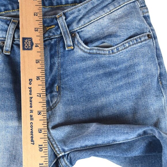 Levi’s 714 Straight Leg Jeans Size 27 Light Wash Raw Hem Y2K Casual - Picture 9 of 10